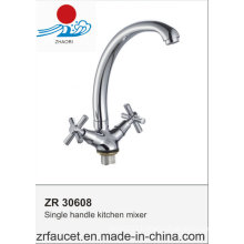 Modern Double Handle Deck Mounted Kitchen Faucet